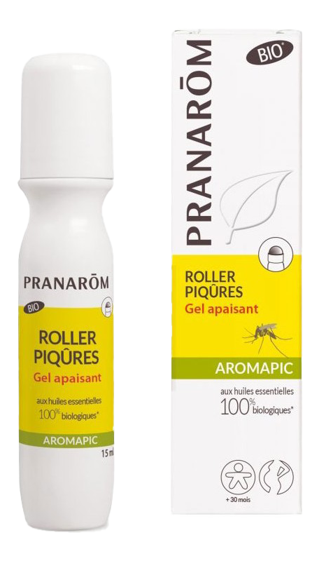 AROMAPIC ROLLER GEL APAISANT BIO 15ML PRANAROM Aux huiles essentielles 100% biologique -Calme immédiatement en cas de piqûre