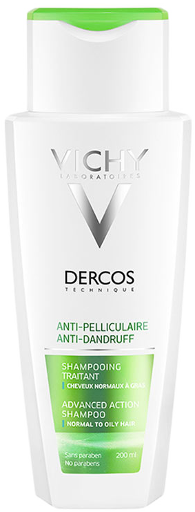 Vichy dercos shampooing traitant anti-pelliculaire cheveux normaux à gras 200 ml